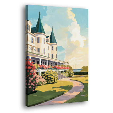 Mackinac Island Grand Hotel View - Canvas Wall Art - Side