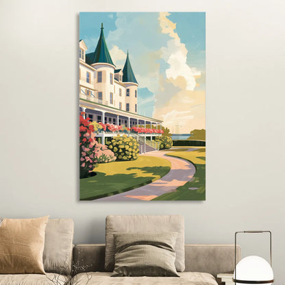 Mackinac Island Grand Hotel View Living Room - Canvas Wall Art