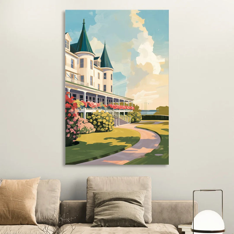 Mackinac Island Grand Hotel View Living Room - Canvas Wall Art