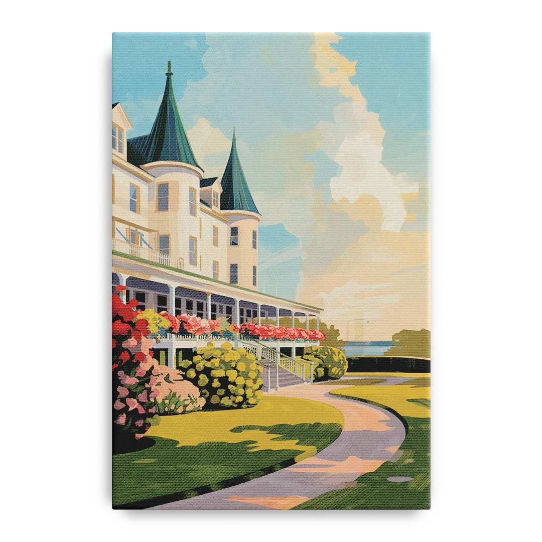 Mackinac Island Grand Hotel View Front - Canvas Wall Art