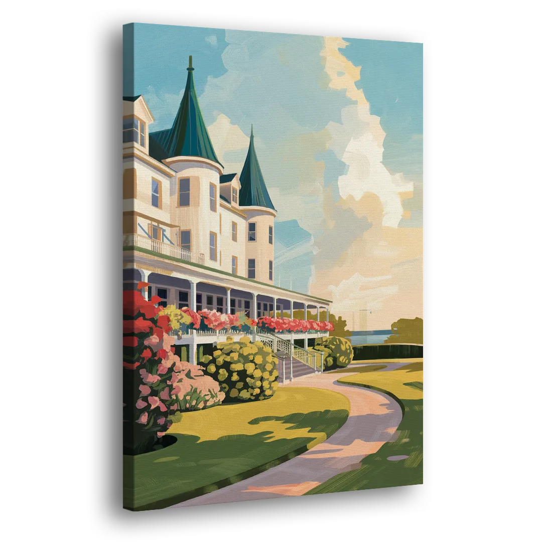 Mackinac Island Grand Hotel View Side - Canvas Wall Art