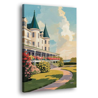 Mackinac Island Grand Hotel View Side - Canvas Wall Art