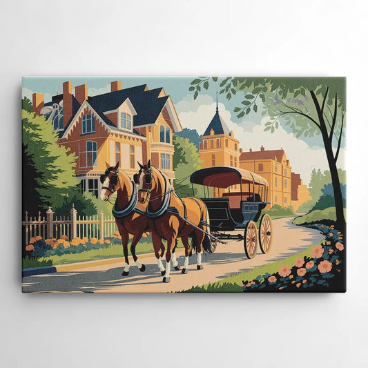 Mackinac Island Horse Carriage Ride - Canvas Wall Art