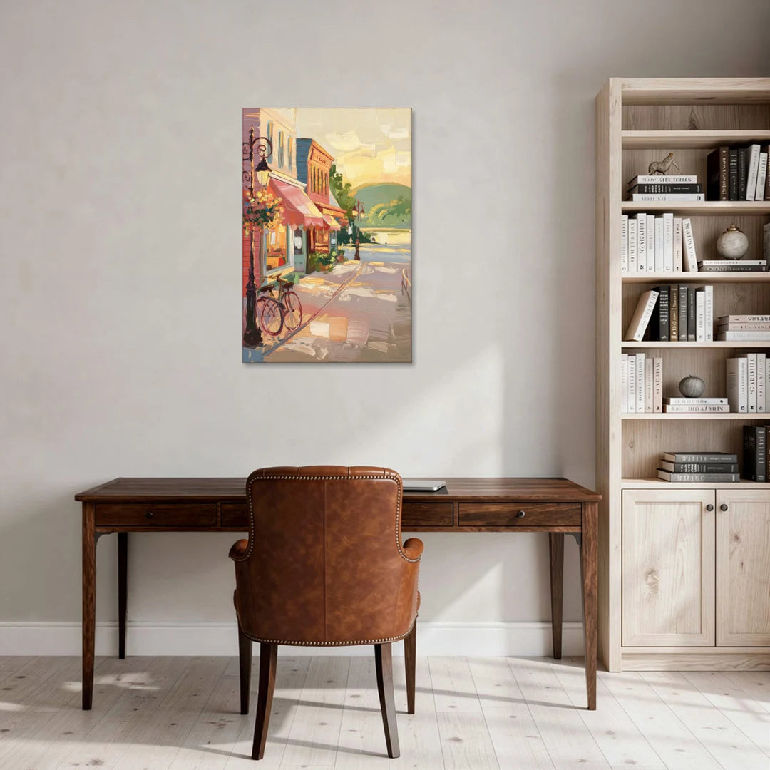 Mackinac Island Main Street Charm - Canvas Wall Art - Office - 24x36