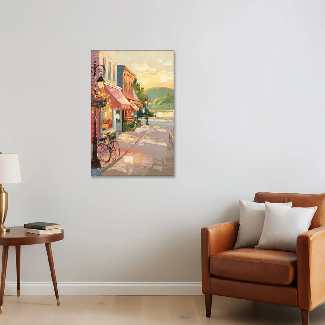 Mackinac Island Main Street Charm - Canvas Wall Art - Sofa - 24x36