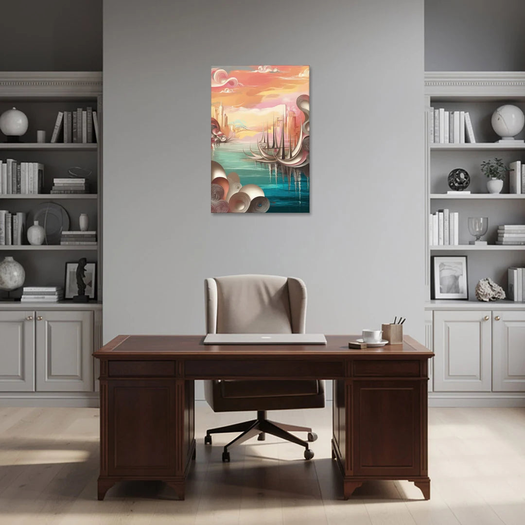 Mackinac Island Waterfront Serenity - Canvas Wall Art - Office - 24x36