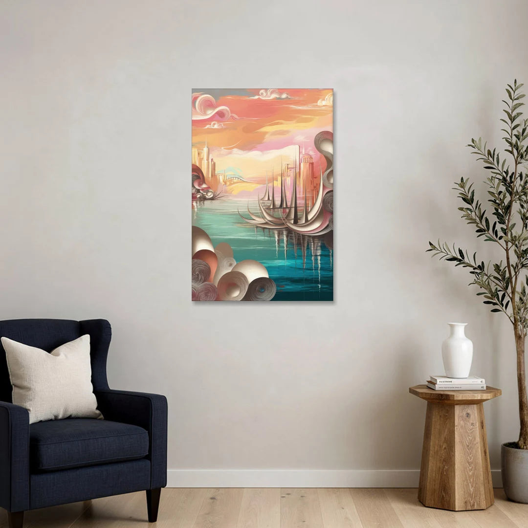 Mackinac Island Waterfront Serenity - Canvas Wall Art - Sofa - 24x36