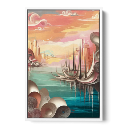 Mackinac Island Waterfront Serenity Front - White Canvas Wall Art