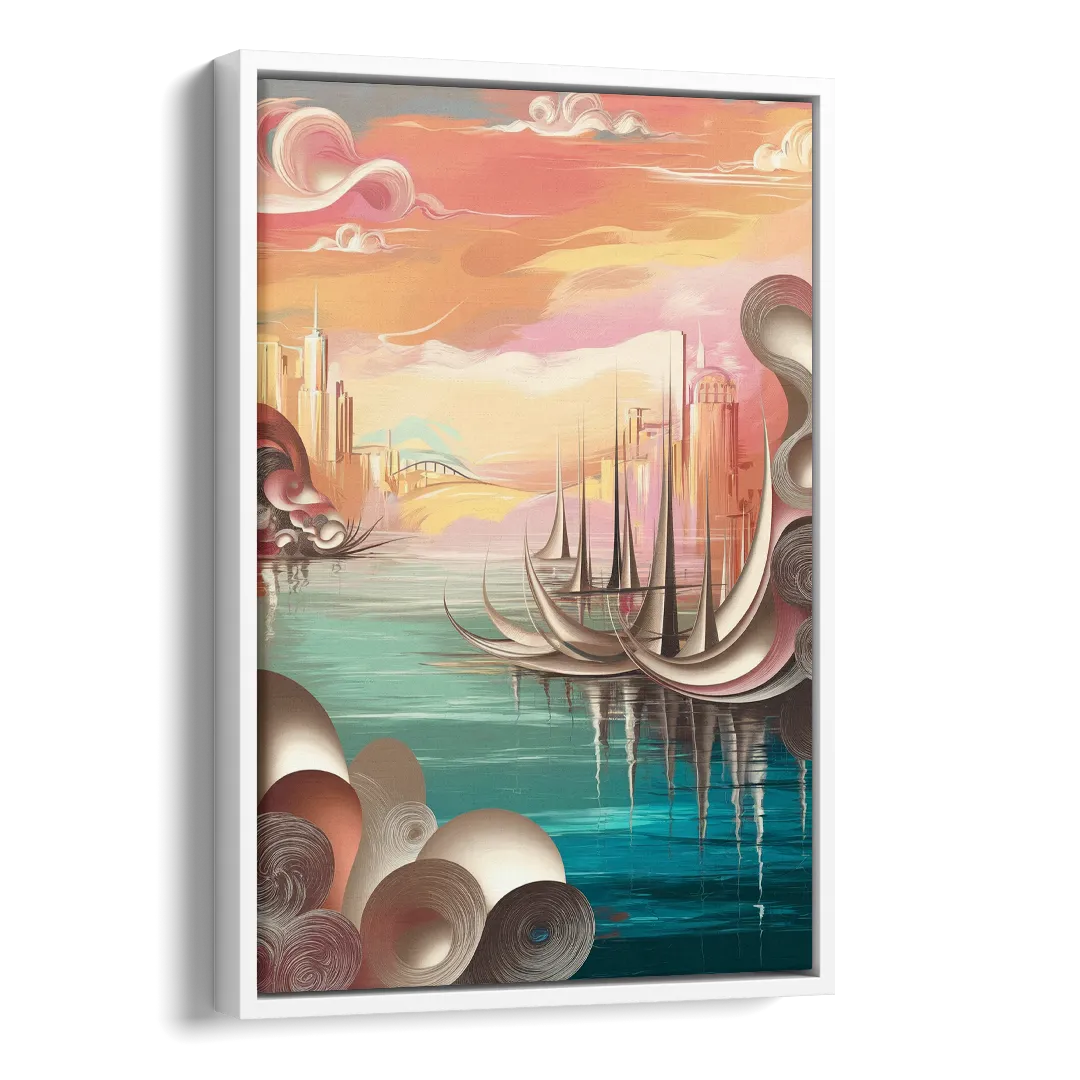 Mackinac Island Waterfront Serenity Side - White Canvas Wall Art