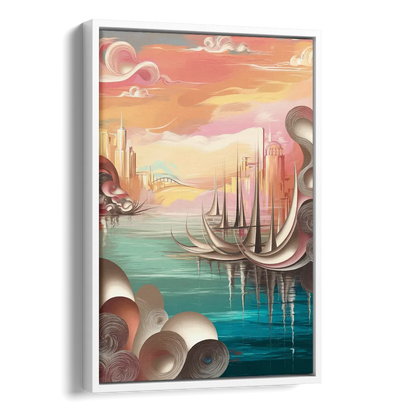 Mackinac Island Waterfront Serenity Side - White Canvas Wall Art