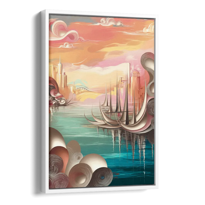 Mackinac Island Waterfront Serenity Side - White Canvas Wall Art