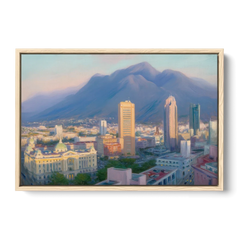 Macroplaza Skyline - Oak Framed Canvas Wall Art - Front