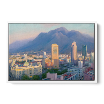Macroplaza Skyline Front - White Canvas Wall Art