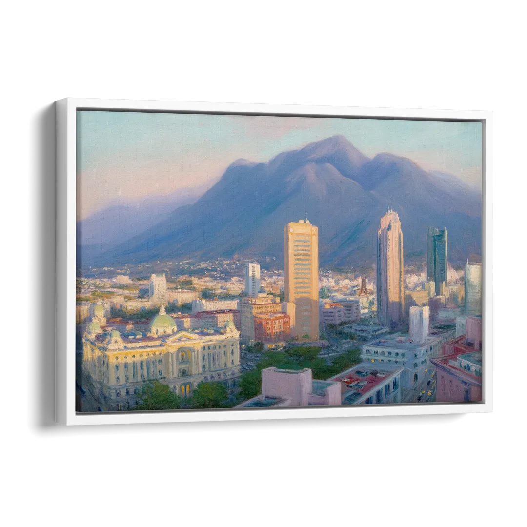 Macroplaza Skyline Side - White Canvas Wall Art