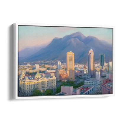 Macroplaza Skyline Side - White Canvas Wall Art