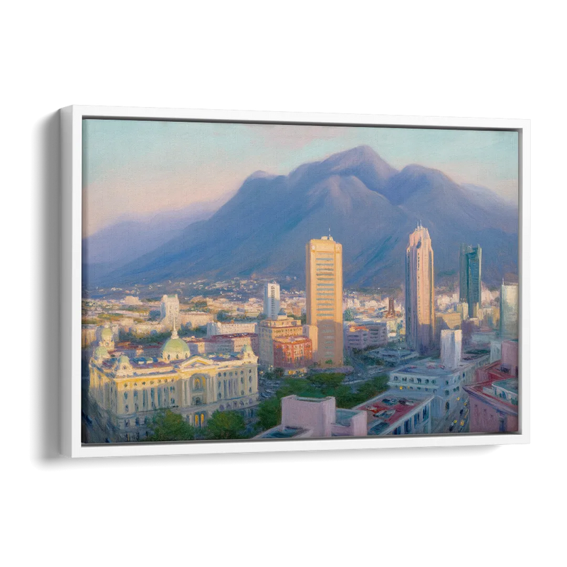 Macroplaza Skyline Side - White Canvas Wall Art