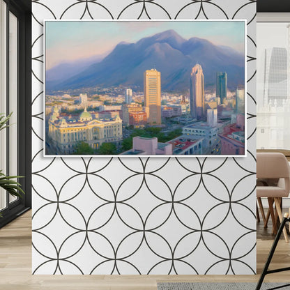 Macroplaza Skyline Sitting Room - White Canvas Wall Art