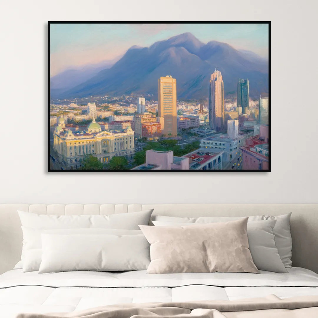Macroplaza Skyline Living Room - Black Canvas Wall Art