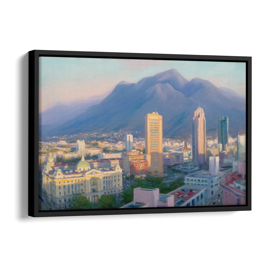 Macroplaza Skyline Side - Black Canvas Wall Art
