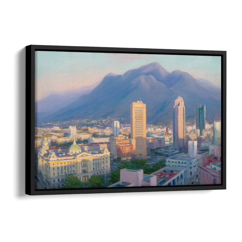 Macroplaza Skyline Side - Black Canvas Wall Art