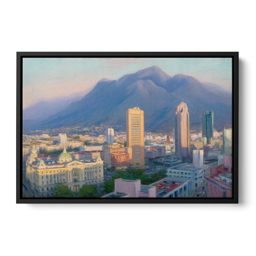 Macroplaza Skyline Front - Black Canvas Wall Art