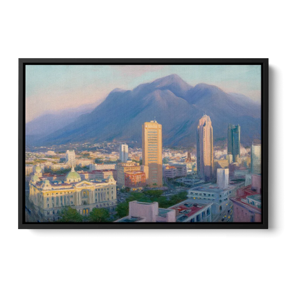 Macroplaza Skyline Front - Black Canvas Wall Art