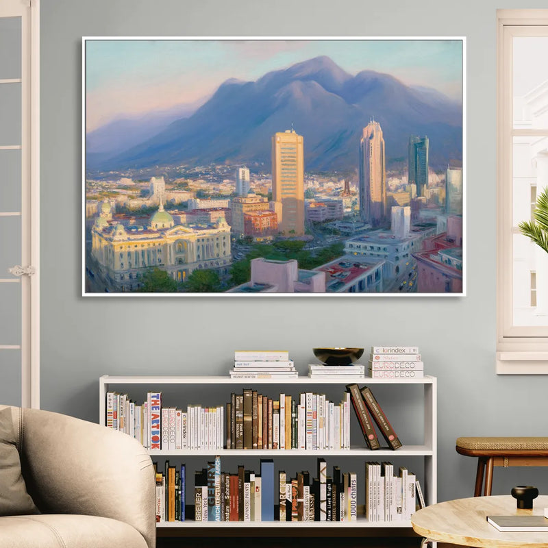 Macroplaza Skyline Living Room - White Canvas Wall Art