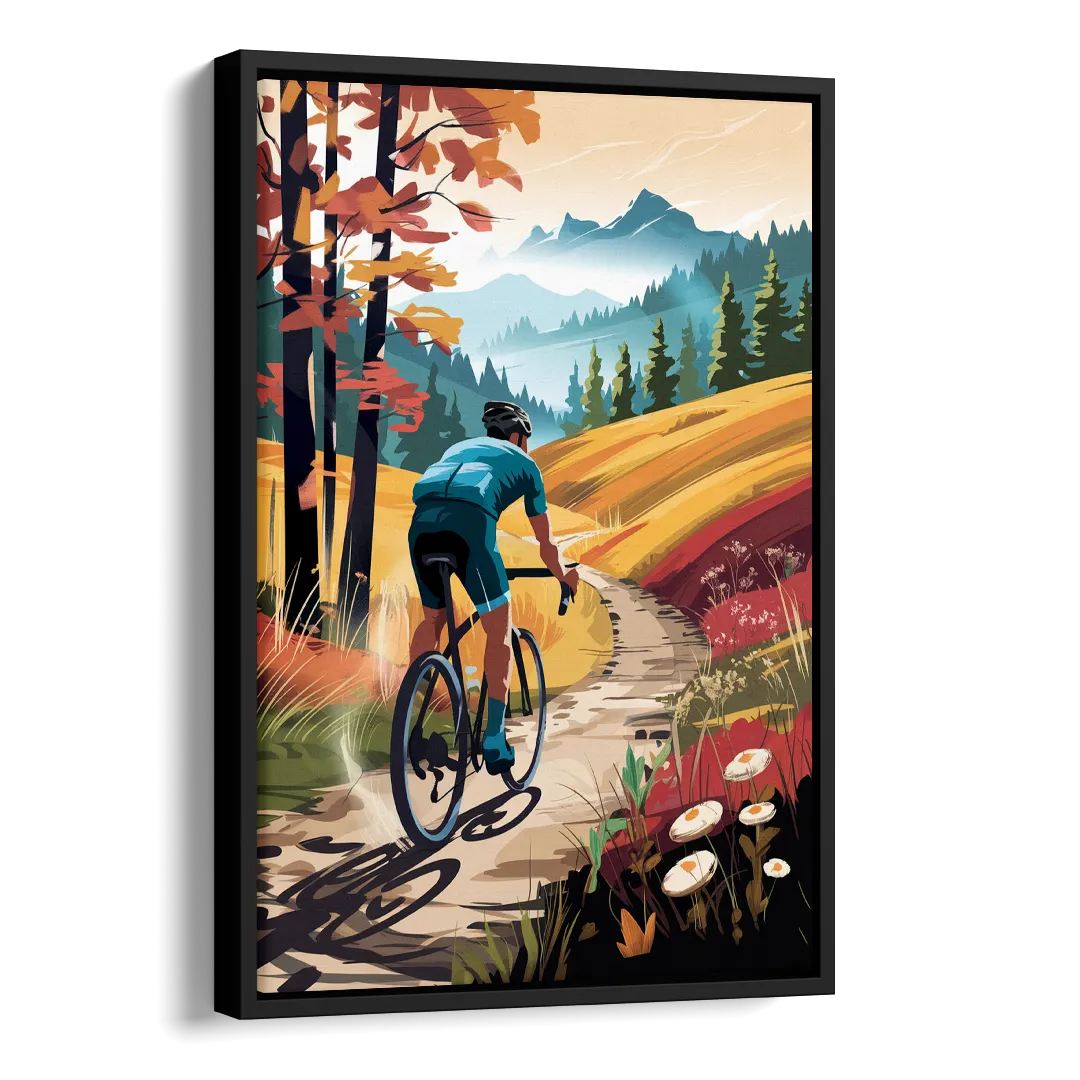 Madison Bike Trails Adventure Side - Black Canvas Wall Art