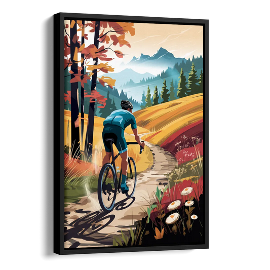 Madison Bike Trails Adventure Side - Black Canvas Wall Art