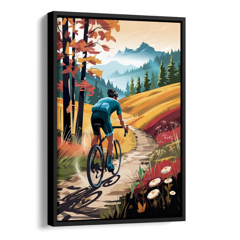 Madison Bike Trails Adventure Side - Black Canvas Wall Art