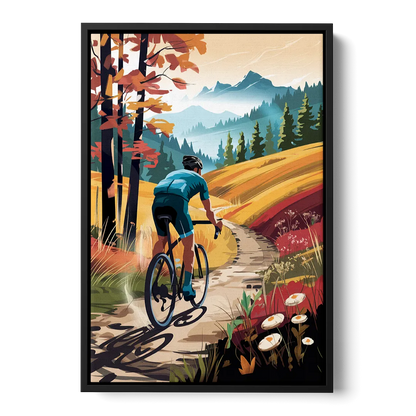 Madison Bike Trails Adventure Front - Black Canvas Wall Art