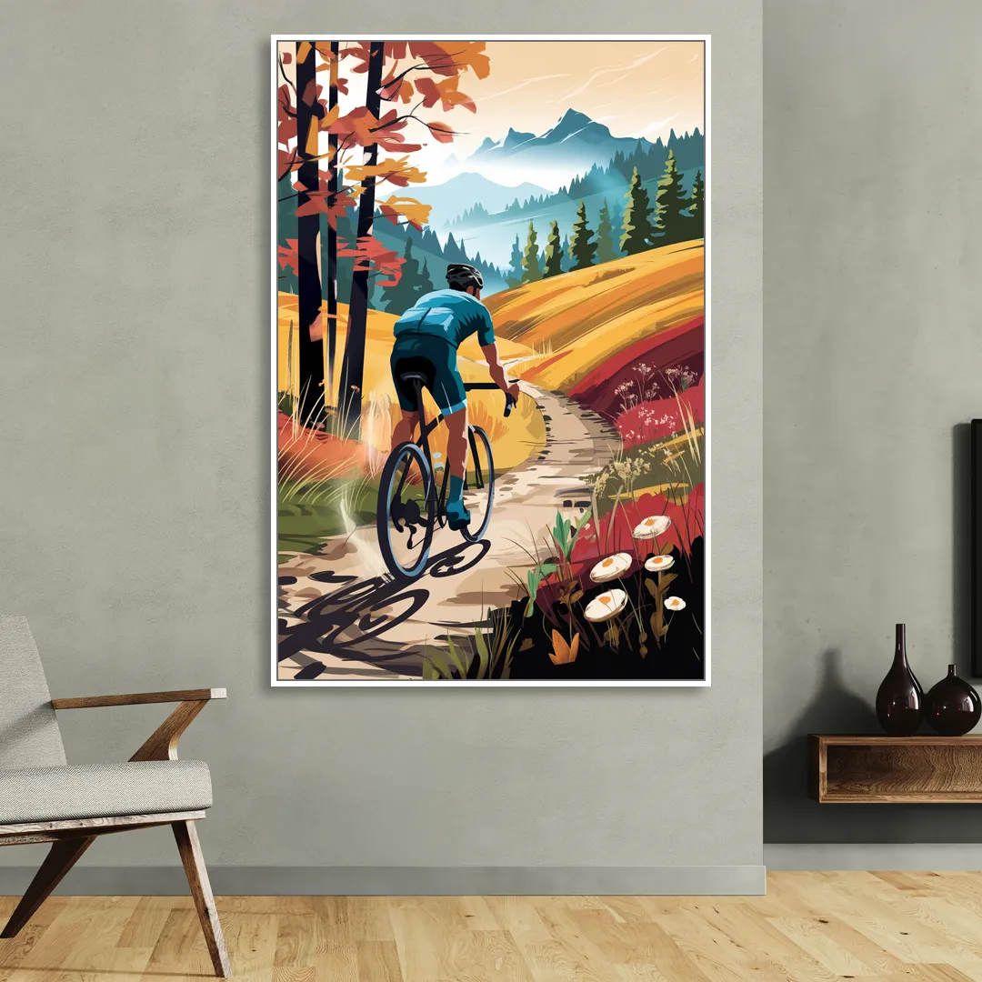 Madison Bike Trails Adventure Sitting Room - White Canvas Wall Art