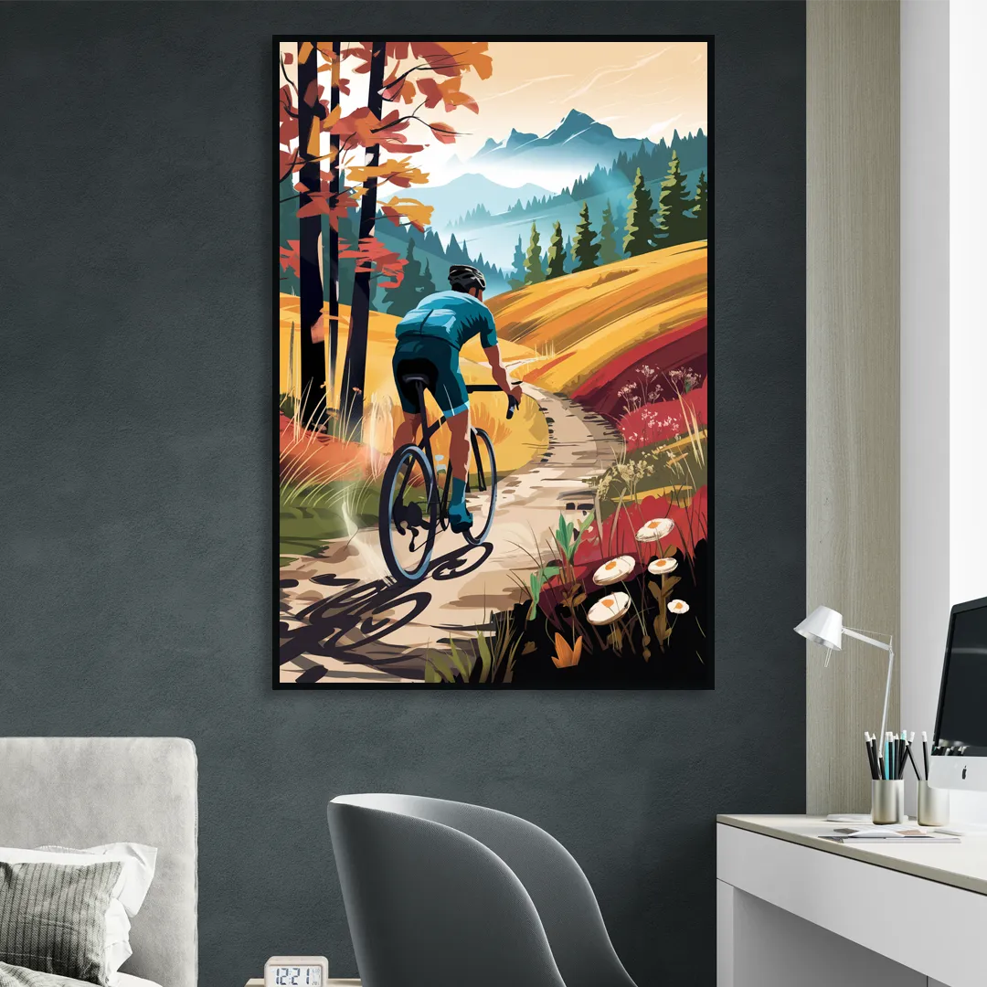 Madison Bike Trails Adventure Sitting Room - Black Canvas Wall Art