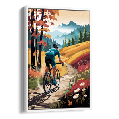 Madison Bike Trails Adventure Side - White Canvas Wall Art