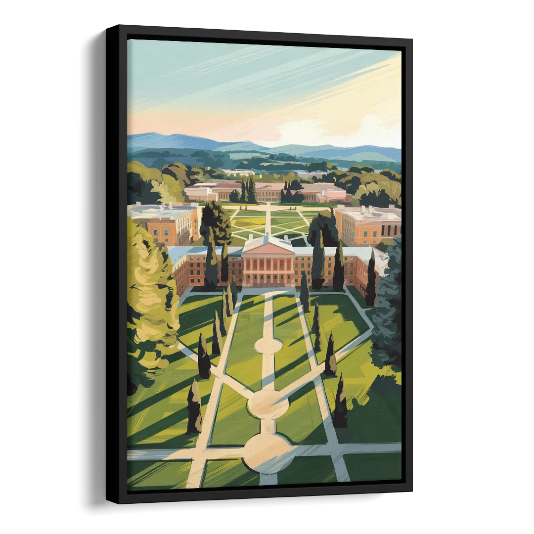 Madison Campus Aerial View Side - Black Canvas Wall Art