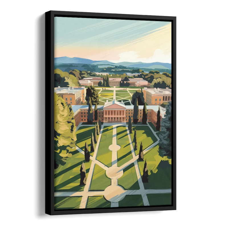 Madison Campus Aerial View Side - Black Canvas Wall Art