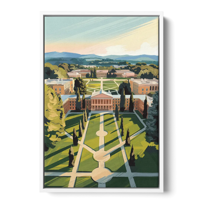 Madison Campus Aerial View Front - White Canvas Wall Art