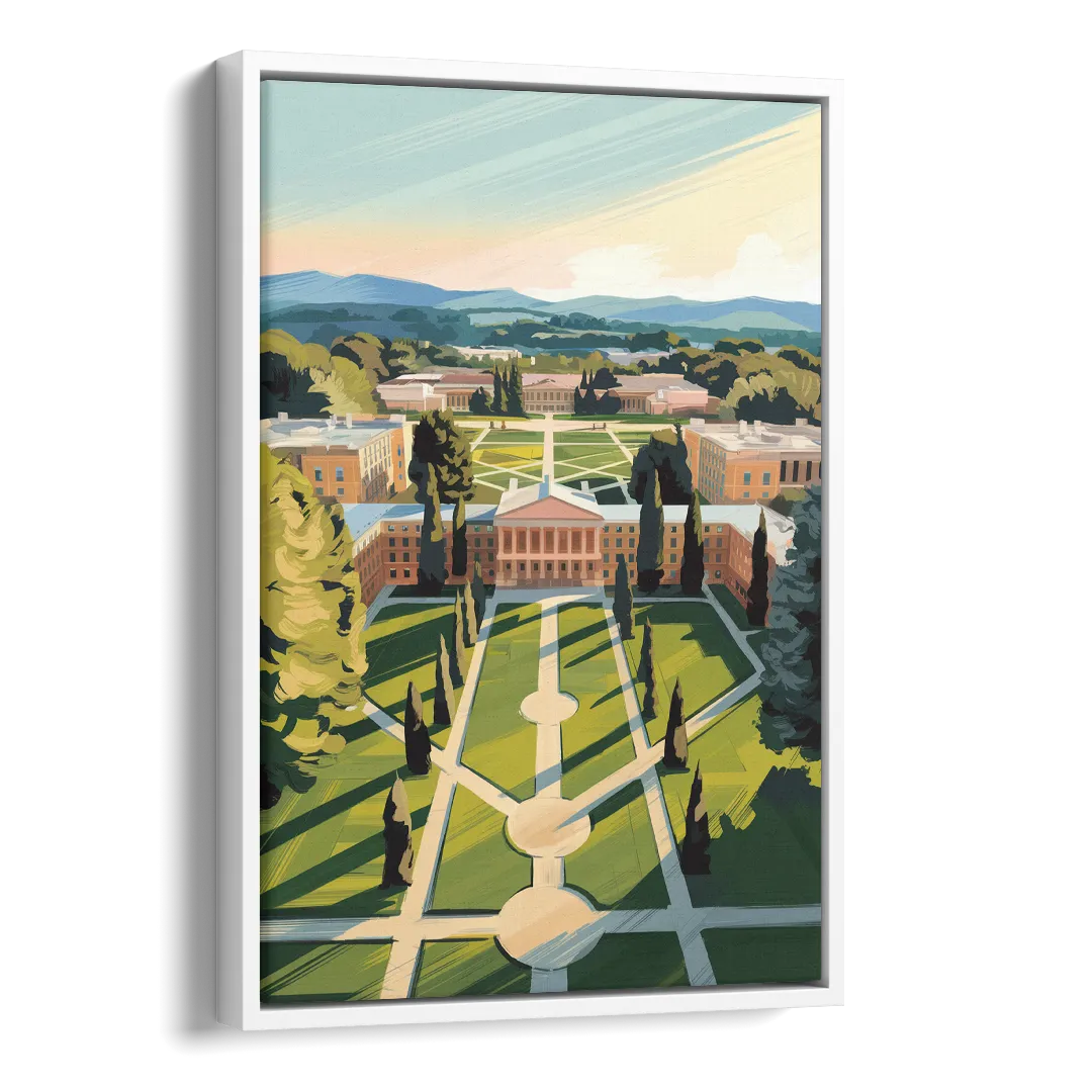 Madison Campus Aerial View Side - White Canvas Wall Art