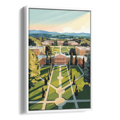 Madison Campus Aerial View Side - White Canvas Wall Art