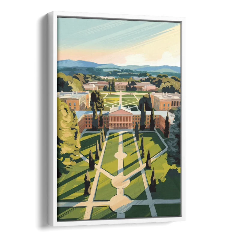 Madison Campus Aerial View Side - White Canvas Wall Art