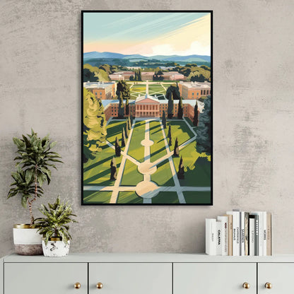 Madison Campus Aerial View Sitting Room - Black Canvas Wall Art