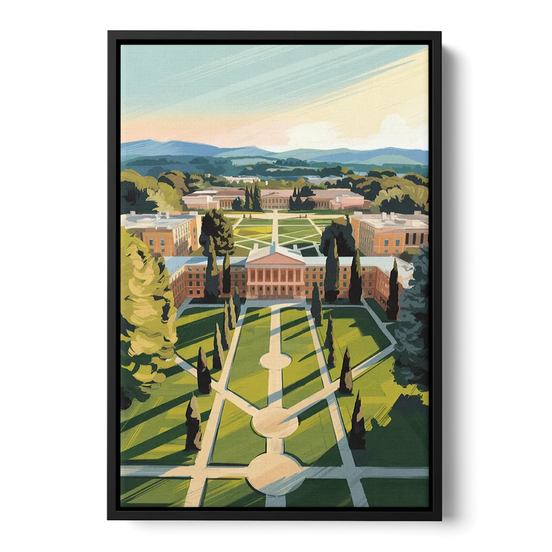 Madison Campus Aerial View Front - Black Canvas Wall Art
