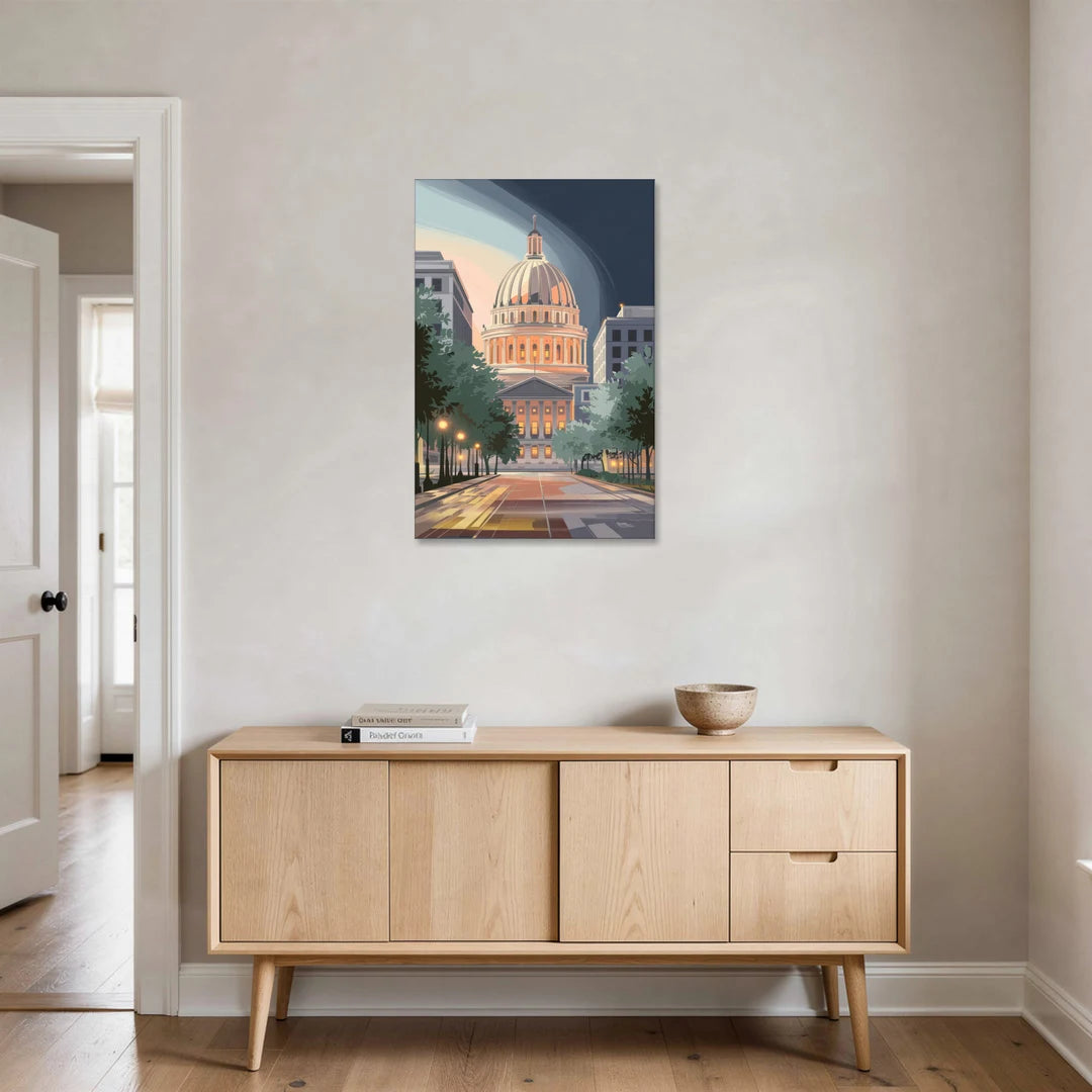 Madison Capitol Dome Glow - Canvas Wall Art - Coffee Table - 24x36