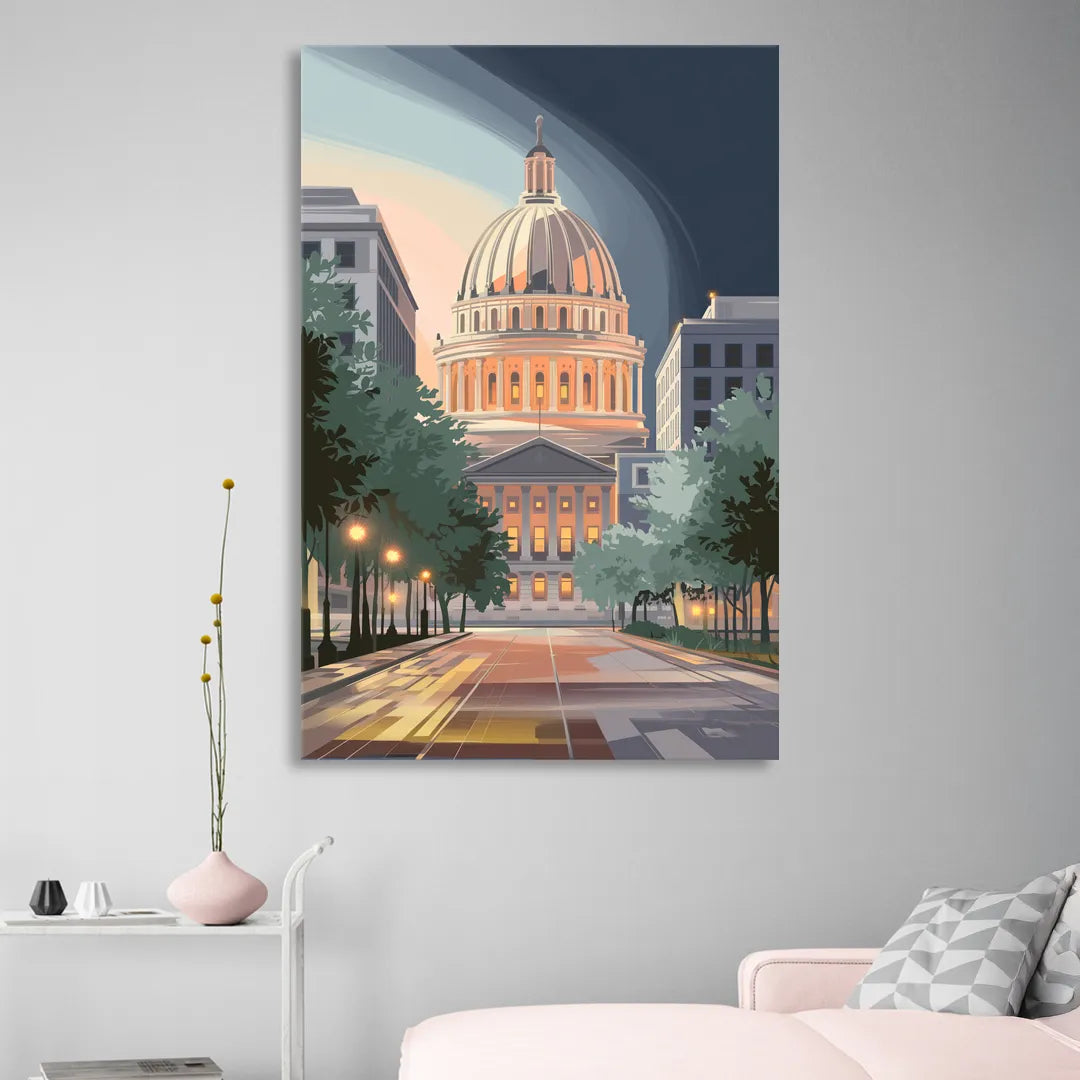 Madison Capitol Dome Glow Sitting Room - Canvas Wall Art