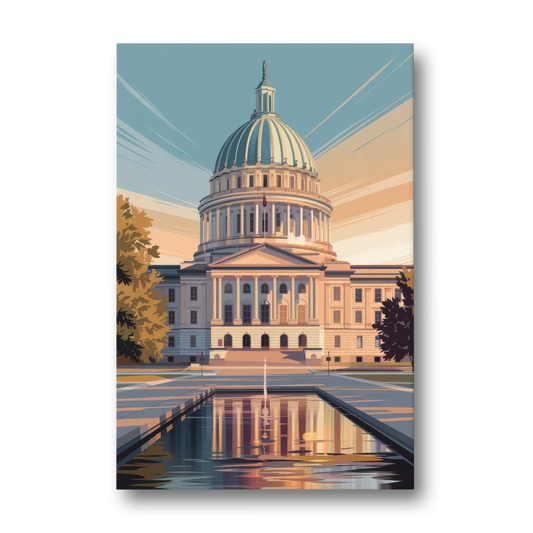 Madison Capitol Reflection - Canvas Wall Art - Front