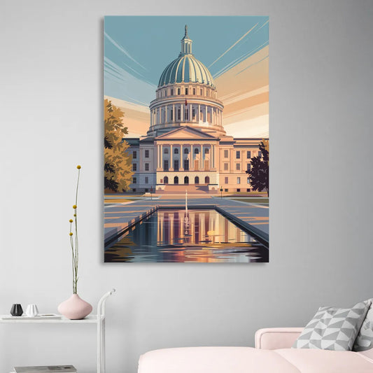 Madison Capitol Reflection Living Room - Canvas Wall Art