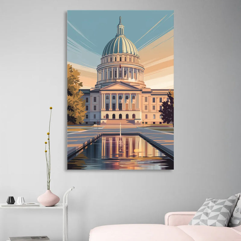 Madison Capitol Reflection Living Room - Canvas Wall Art