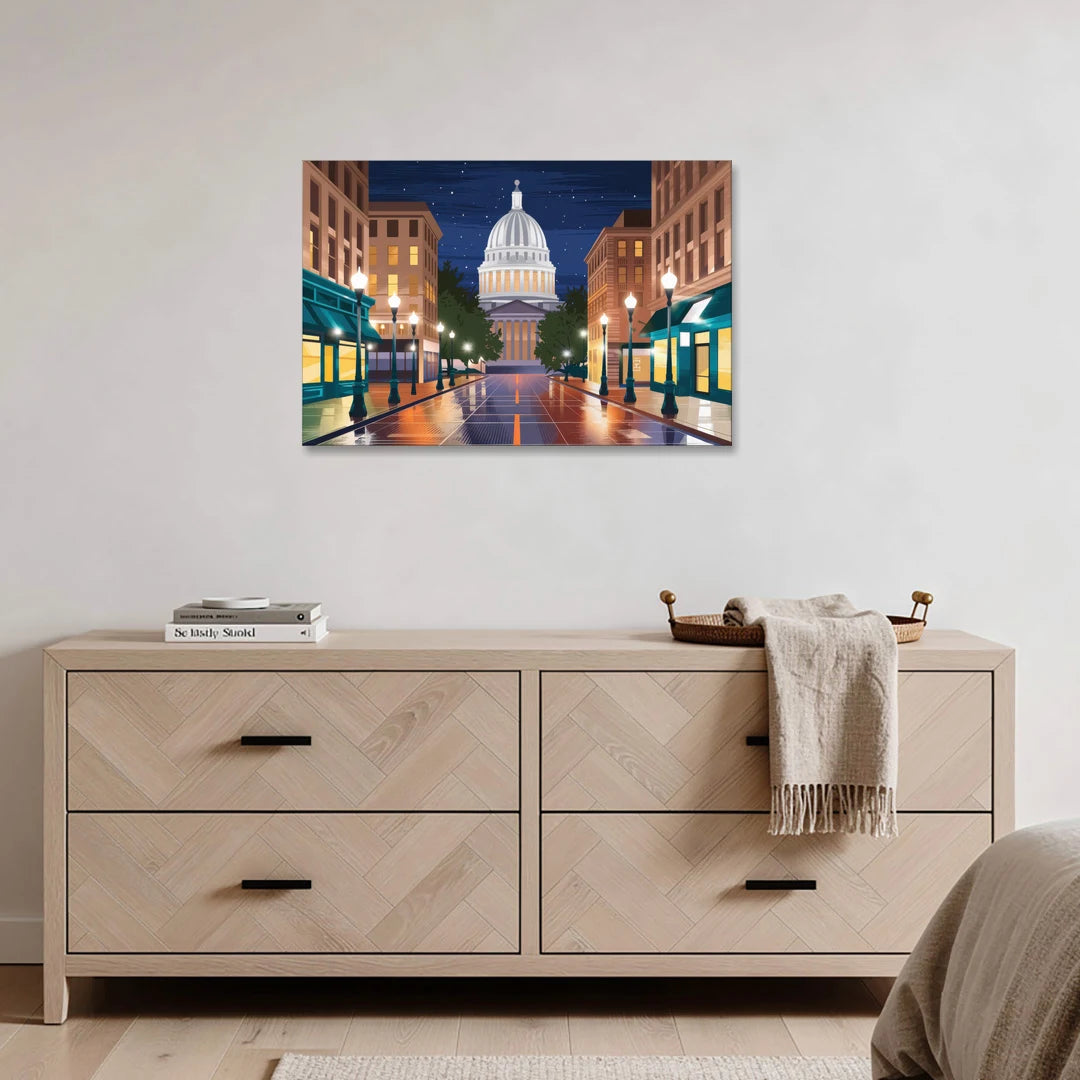Madison Capitol Square Nights - Canvas Wall Art - Coffee Table - 36x24