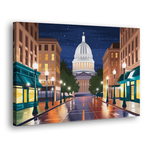 Madison Capitol Square Nights - Canvas Wall Art - Side