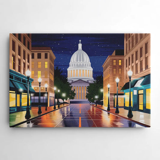 Madison Capitol Square Nights - Canvas Wall Art